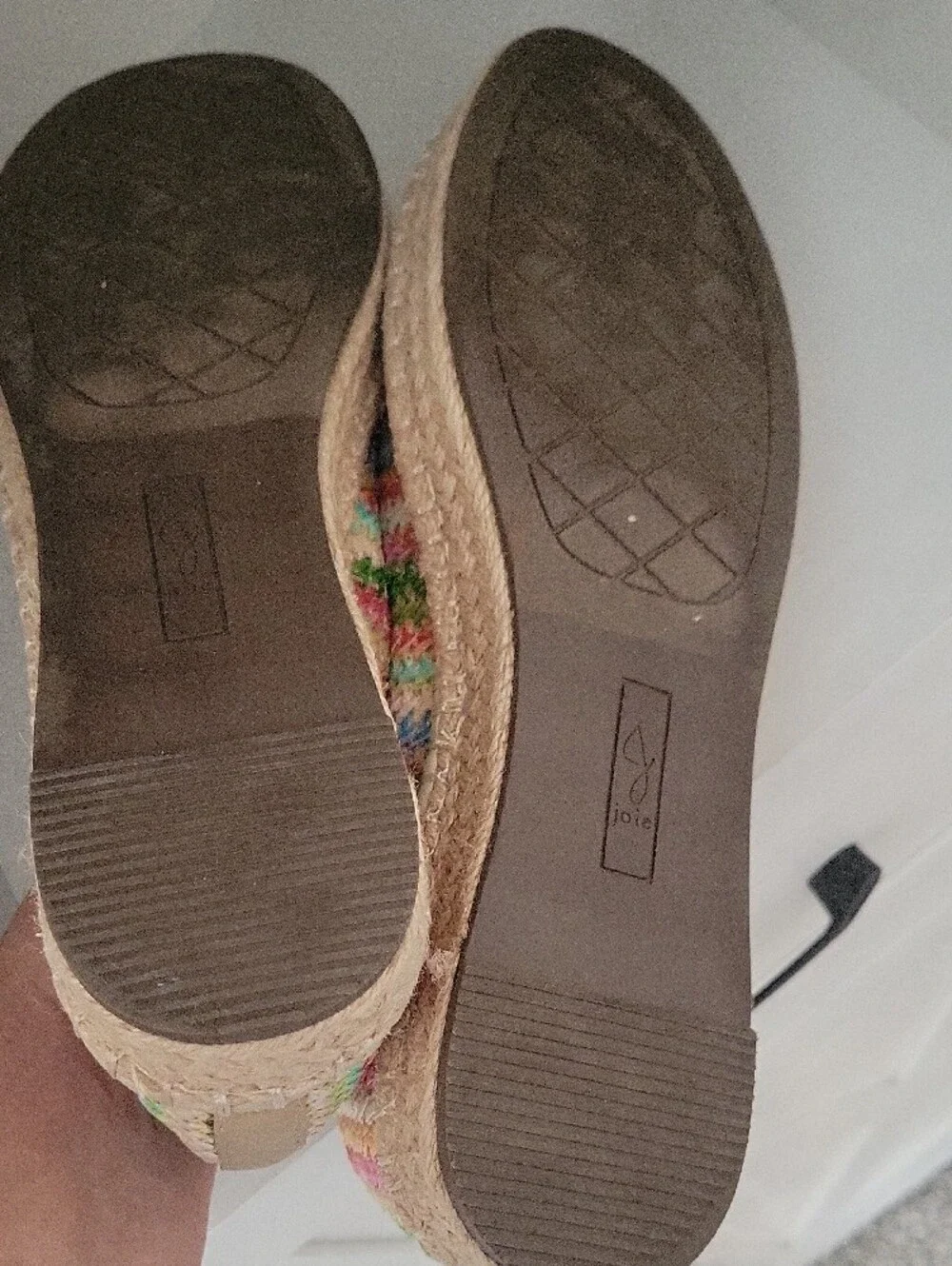Joie Cara Raffia Espadrilles Women’s Sz 9.5 Multicolor Rainbow Flats Slip on